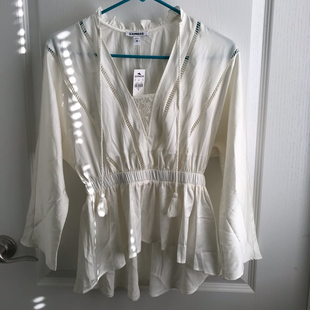 White peplum top